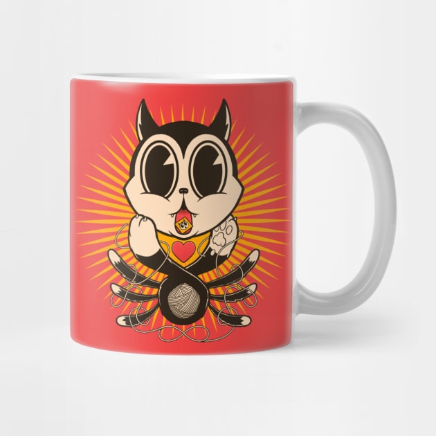 The Legend of Acid Kitty Pt. 1 - Cute Retro Tripping Kitten Cartoon Mug by kgullholmen